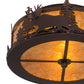 Meyda Lighting Moose at Dusk 18" 2-Light Mahogany Bronze Flush Mount Light With Amber Mica Shade Glass