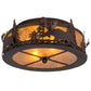 Meyda Lighting Moose at Dusk 18" 2-Light Mahogany Bronze Flush Mount Light With Amber Mica Shade Glass
