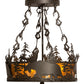 Meyda Lighting Moose at Dusk 18" 4-Light Oil Rubbed Bronze Semi-flush Mount Light With Amber Mica Shade Glass