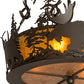 Meyda Lighting Moose at Dusk 18" 4-Light Oil Rubbed Bronze Semi-flush Mount Light With Amber Mica Shade Glass