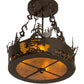 Meyda Lighting Moose at Dusk 18" 4-Light Oil Rubbed Bronze Semi-flush Mount Light With Amber Mica Shade Glass