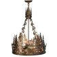 Meyda Lighting Moose at Dusk 22" 4-Light Antique Copper Inverted Pendant Light With Silver Mica Shade Glass