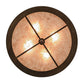 Meyda Lighting Moose at Dusk 22" 4-Light Antique Copper Inverted Pendant Light With Silver Mica Shade Glass