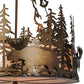 Meyda Lighting Moose at Dusk 22" 4-Light Antique Copper Inverted Pendant Light With Silver Mica Shade Glass