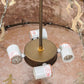 Meyda Lighting Moose at Dusk 22" 4-Light Antique Copper Inverted Pendant Light With Silver Mica Shade Glass