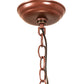Meyda Lighting Moose at Dusk 22" 4-Light Rust Inverted Pendant Light With Amber Mica Shade Glass