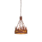 Meyda Lighting Moose at Dusk 22" 4-Light Rust Inverted Pendant Light With Amber Mica Shade Glass