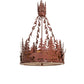 Meyda Lighting Moose at Dusk 22" 4-Light Rust Inverted Pendant Light With Amber Mica Shade Glass