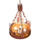 Meyda Lighting Moose at Dusk 22" 4-Light Rust Inverted Pendant Light With Amber Mica Shade Glass
