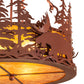 Meyda Lighting Moose at Dusk 22" 4-Light Rust Inverted Pendant Light With Amber Mica Shade Glass
