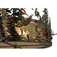 Meyda Lighting Moose at Dusk 23" 4-Light Light Burnished Antique Copper Inverted Pendant Light With Silver Mica Shade Glass