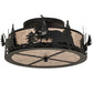 Meyda Lighting Moose at Dusk 24" 2-Light Textured Black Flush Mount Light With Silver Mica Shade Glass