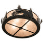 Meyda Lighting Moose at Dusk 24" 2-Light Textured Black Flush Mount Light With Silver Mica Shade Glass