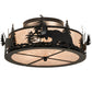 Meyda Lighting Moose at Dusk 24" 2-Light Textured Black Flush Mount Light With Silver Mica Shade Glass