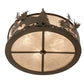 Meyda Lighting Moose at Dusk 24" 4-Light Antique Copper Flush Mount Light With Silver Mica Shade Glass