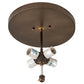 Meyda Lighting Moose at Dusk 24" 4-Light Antique Copper Flush Mount Light With Silver Mica Shade Glass