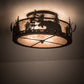 Meyda Lighting Moose at Dusk 24" 4-Light Oil Rubbed Bronze Flush Mount Light With Silver Mica Shade Glass