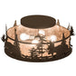Meyda Lighting Moose at Dusk 24" 4-Light Oil Rubbed Bronze Flush Mount Light With Silver Mica Shade Glass