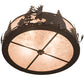 Meyda Lighting Moose at Dusk 24" 4-Light Oil Rubbed Bronze Flush Mount Light With Silver Mica Shade Glass