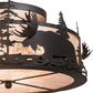 Meyda Lighting Moose at Dusk 24" 4-Light Oil Rubbed Bronze Flush Mount Light With Silver Mica Shade Glass