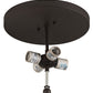 Meyda Lighting Moose at Dusk 24" 4-Light Oil Rubbed Bronze Flush Mount Light With Silver Mica Shade Glass