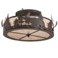 Meyda Lighting Moose at Dusk 24" 4-Light Oil Rubbed Bronze Flush Mount Light With Silver Mica Shade Glass