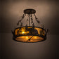Meyda Lighting Moose at Dusk 24" 4-Light Oil Rubbed Bronze Semi-flush Mount Light With Amber Mica Shade Glass