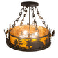 Meyda Lighting Moose at Dusk 24" 4-Light Oil Rubbed Bronze Semi-flush Mount Light With Amber Mica Shade Glass