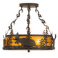 Meyda Lighting Moose at Dusk 24" 4-Light Oil Rubbed Bronze Semi-flush Mount Light With Amber Mica Shade Glass