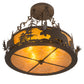 Meyda Lighting Moose at Dusk 24" 4-Light Oil Rubbed Bronze Semi-flush Mount Light With Amber Mica Shade Glass