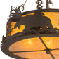 Meyda Lighting Moose at Dusk 24" 4-Light Oil Rubbed Bronze Semi-flush Mount Light With Amber Mica Shade Glass