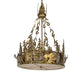 Meyda Lighting Moose at Dusk 26" 4-Light Brass Tint Inverted Pendant Light With Silver Mica Shade Glass