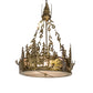Meyda Lighting Moose at Dusk 26" 4-Light Brass Tint Inverted Pendant Light With Silver Mica Shade Glass