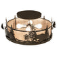 Meyda Lighting Moose at Dusk 26" 4-Light Timeless Bronze Flush Mount Light With Silver Mica Shade Glass