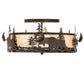 Meyda Lighting Moose at Dusk 26" 4-Light Timeless Bronze Flush Mount Light With Silver Mica Shade Glass