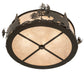 Meyda Lighting Moose at Dusk 26" 4-Light Timeless Bronze Flush Mount Light With Silver Mica Shade Glass