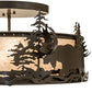 Meyda Lighting Moose at Dusk 26" 4-Light Timeless Bronze Flush Mount Light With Silver Mica Shade Glass