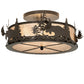 Meyda Lighting Moose at Dusk 26" 4-Light Timeless Bronze Flush Mount Light With Silver Mica Shade Glass