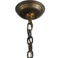 Meyda Lighting Moose at Dusk 31" 4-Light Antique Copper Inverted Pendant Light With Amber Mica Shade Glass