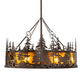Meyda Lighting Moose at Dusk 45" 12-Light Mahogany Bronze Chandelier With Amber Mica Shade Glass and Fan