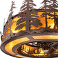 Meyda Lighting Moose at Dusk 45" 12-Light Mahogany Bronze Chandelier With Amber Mica Shade Glass and Fan