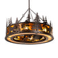 Meyda Lighting Moose at Dusk 45" 12-Light Mahogany Bronze Chandelier With Amber Mica Shade Glass and Fan