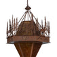 Meyda Lighting Moose at Dusk 49" 8-Light Rust Pendant Light With White Amber Mica Shade Glass