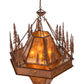 Meyda Lighting Moose at Dusk 49" 8-Light Rust Pendant Light With White Amber Mica Shade Glass