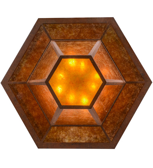 Meyda Lighting Moose at Dusk 49" 8-Light Rust Pendant Light With White Amber Mica Shade Glass