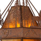 Meyda Lighting Moose at Dusk 49" 8-Light Rust Pendant Light With White Amber Mica Shade Glass