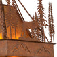Meyda Lighting Moose at Dusk 49" 8-Light Rust Pendant Light With White Amber Mica Shade Glass