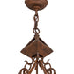 Meyda Lighting Moose at Dusk 49" 8-Light Rust Pendant Light With White Amber Mica Shade Glass