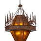 Meyda Lighting Moose at Dusk 49" 8-Light Rust Pendant Light With White Amber Mica Shade Glass