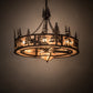 Meyda Lighting Moose at Dusk 54" 19-Light Mahogany Bronze Chandelier With Silver Mica Shade Glass and Fan